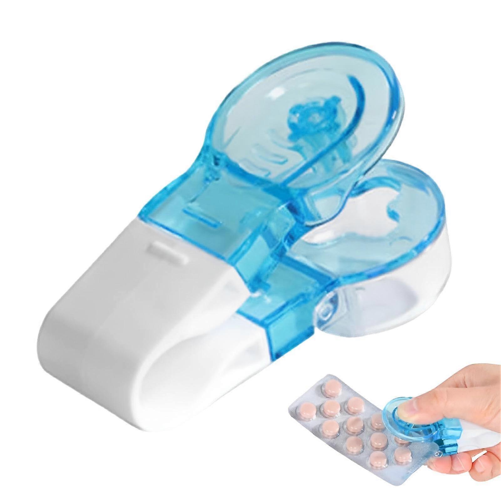 Portable Pill Taker  Pill Puncher Tablet Popper, Blister Pack Opener, Tablet Dispenser Storage Box, 2 Pieces