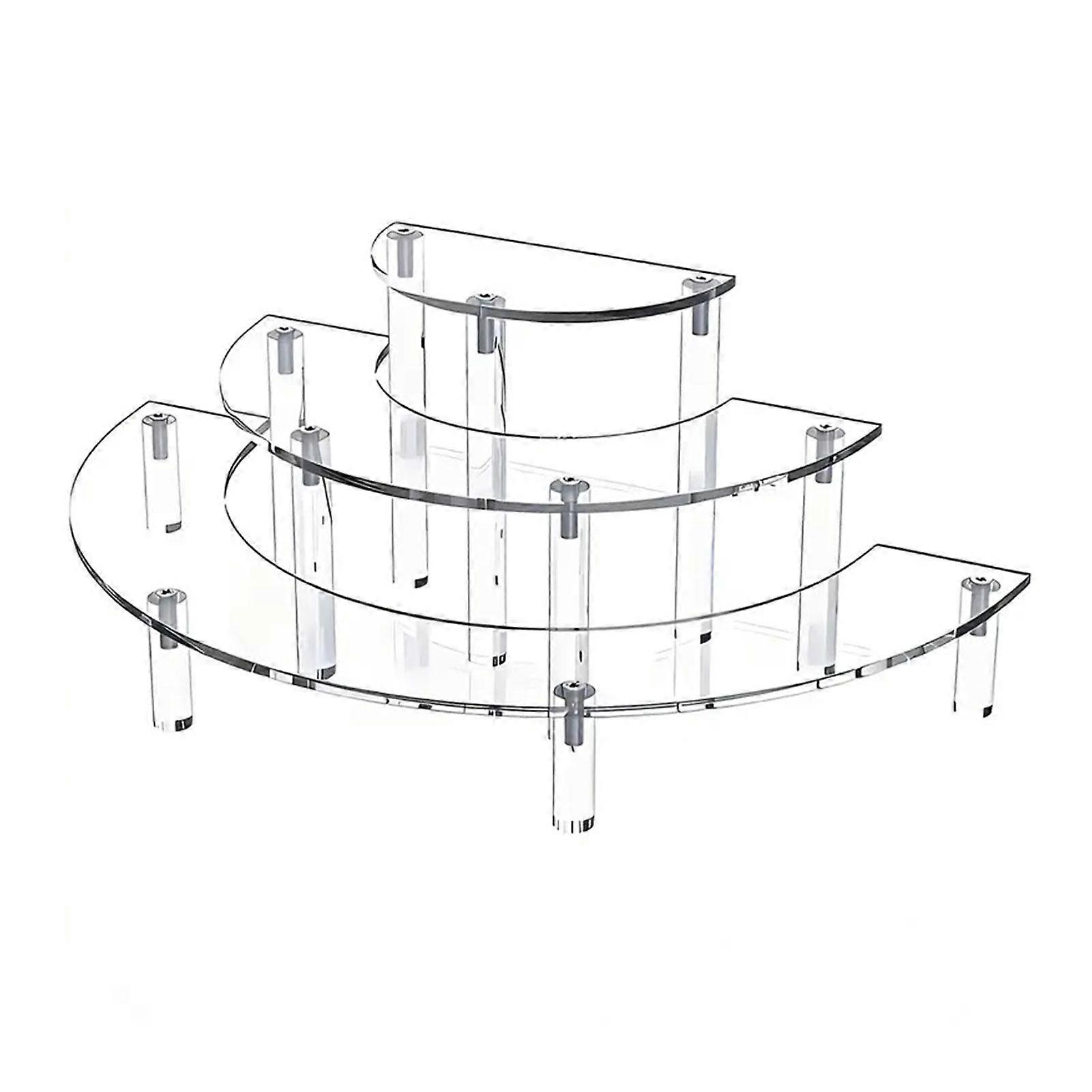 3 Tier Acrylic Display Rack Strong Load-bearing Multi-layer Easy to Install Transparent Dessert Cupcake Holder Display Stand