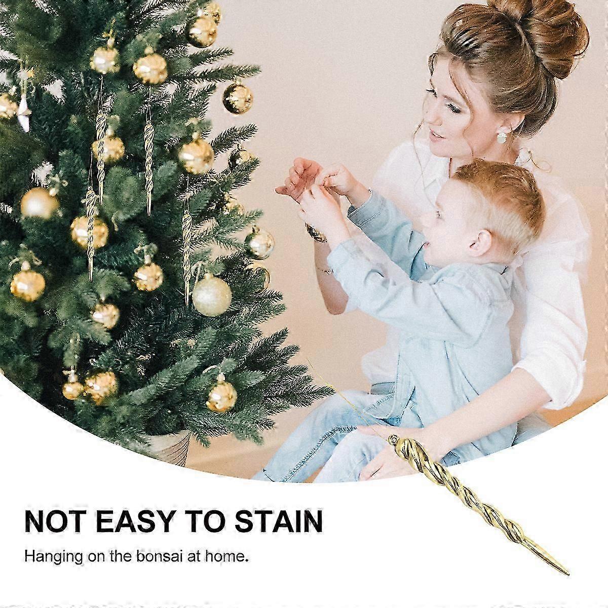 12Pcs Simulation Icicle Pendant Christmas Tree Ornament Icicle DIY Decoration