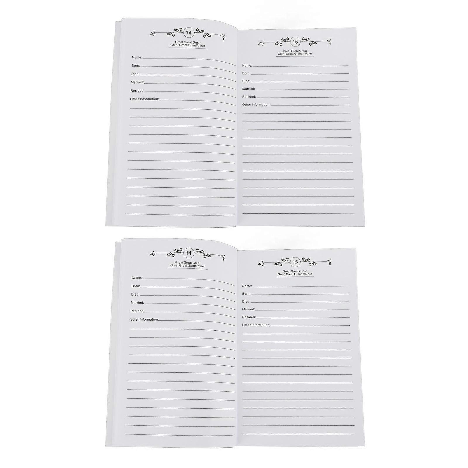 2pcs Family Tree Notebook for Further Family Research Record Book Student Lined Notebook Office Stationery 