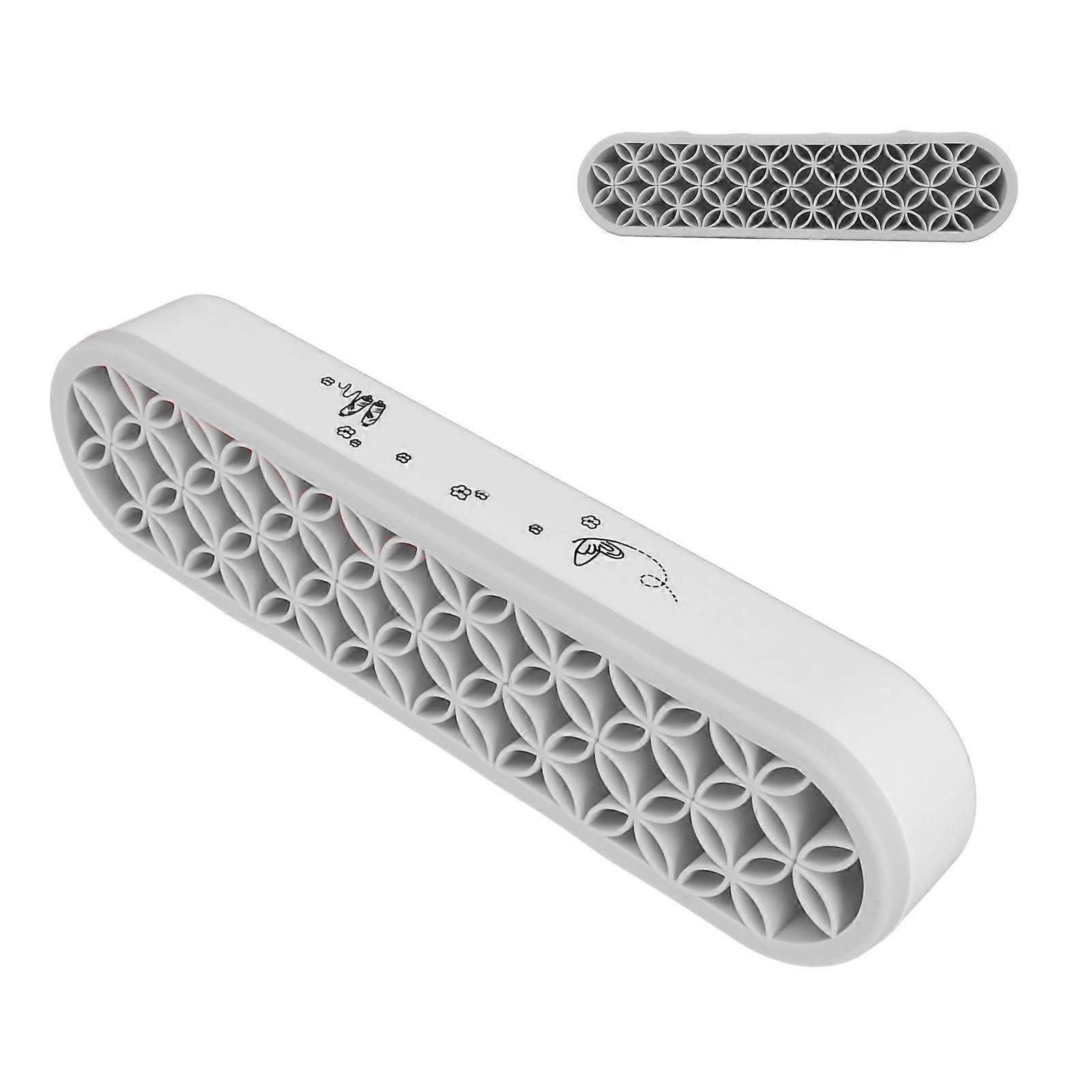 Silicone Desktop Brush Storage Box Multipurpose Multiple Slot Flexible DIY Make Up Brush Storage Stand for Sewing Tools Grey 