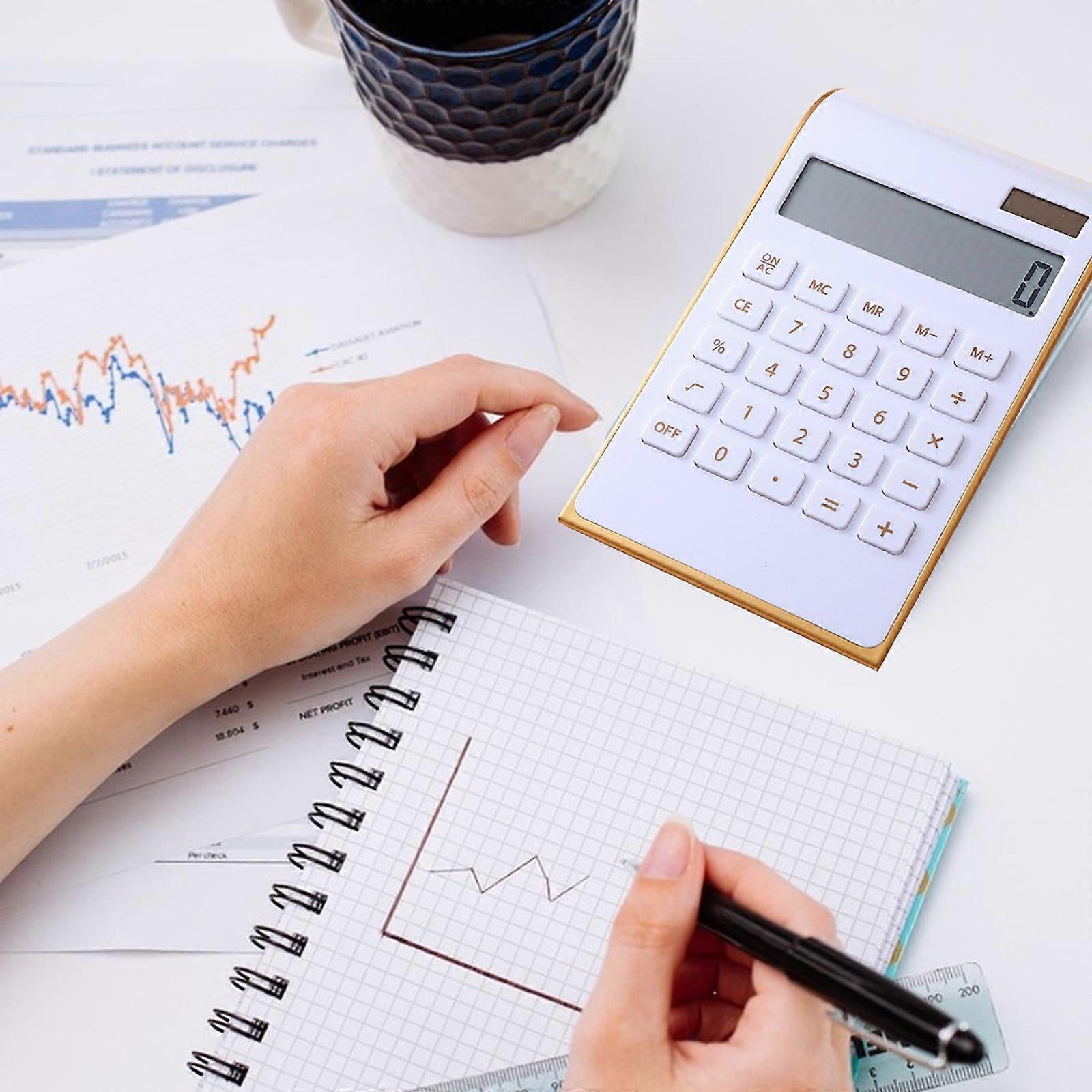 Battery Calculator 12-digit Portable Calculator With Large Buttons For Study Business And Office Use