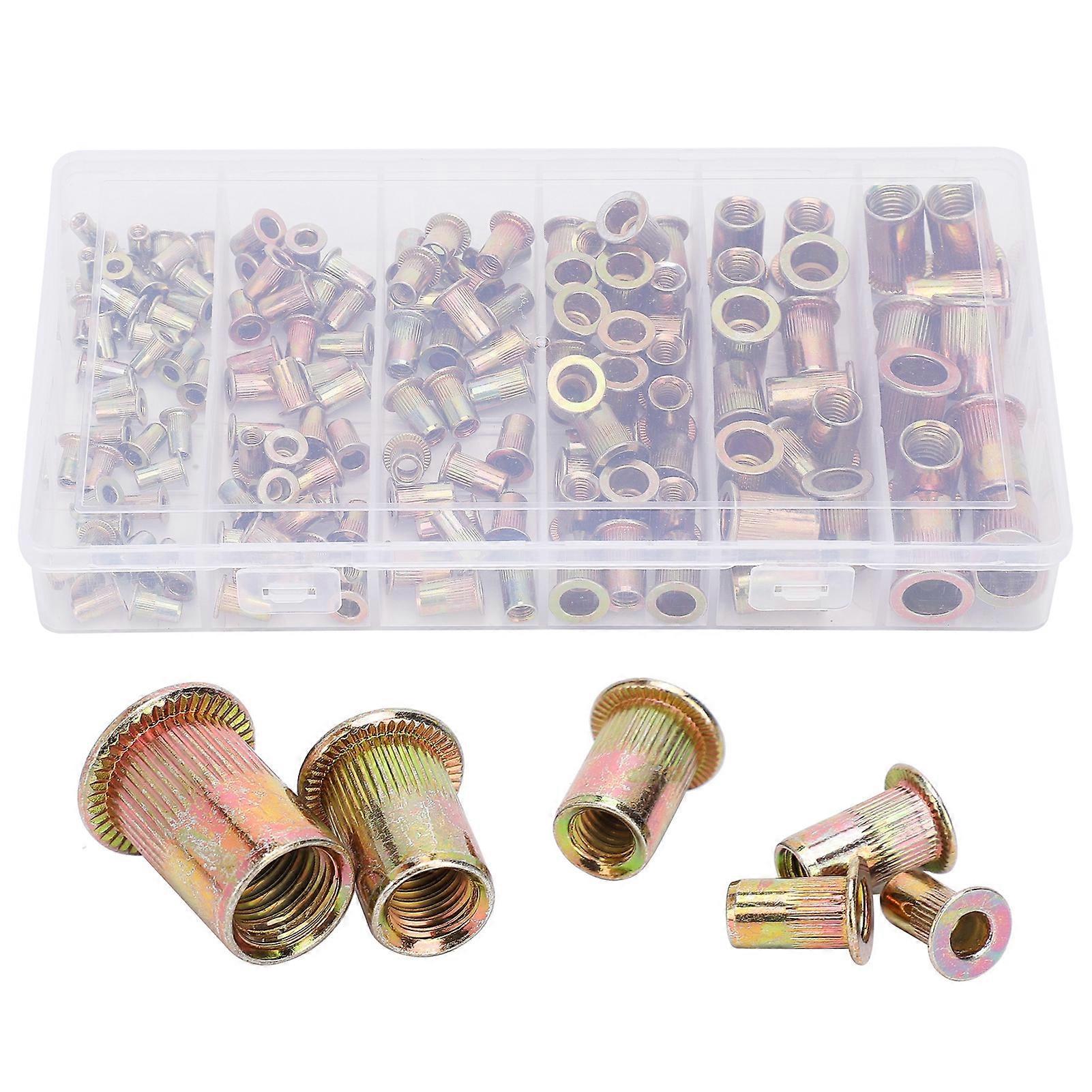 150pcs Zinc Plated Carbon Steel Rivet Nuts Galvanized Insert Nut Threaded Fastener Nut Set