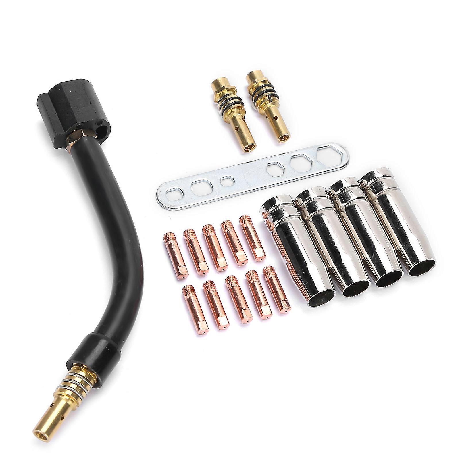 10pcs Contact Tip 4pcs Tips Holder Diffuser 2pcs Connecting Rod Torch Neck Nozzle Key Set for MB15/15AK MIG Welding Torch