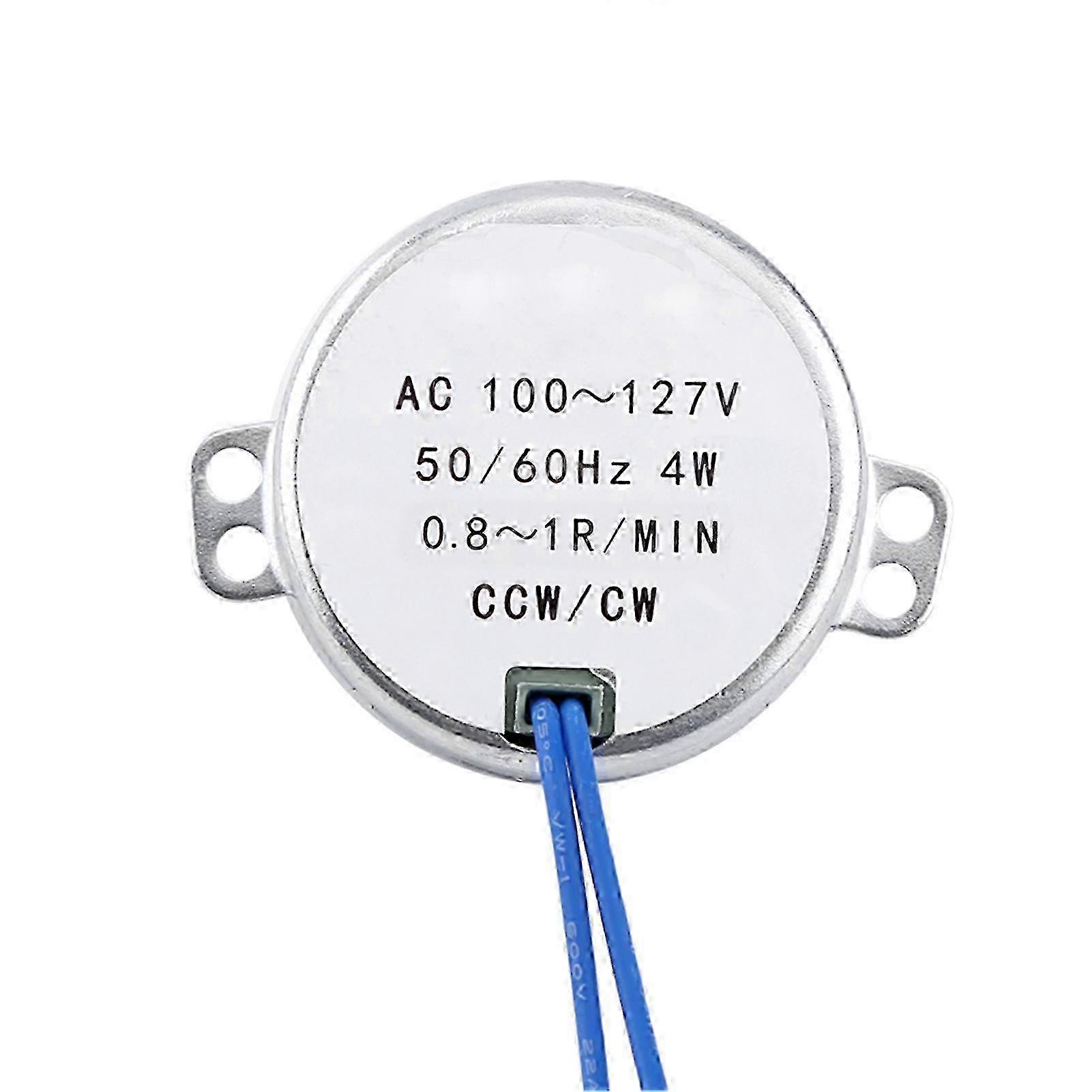 AC Synchronous Electric Gear Rotary Motor - Voltage Range AC 100 - 127V, 4W, 50/60Hz, Counterclockwise/Clockwise Rotation