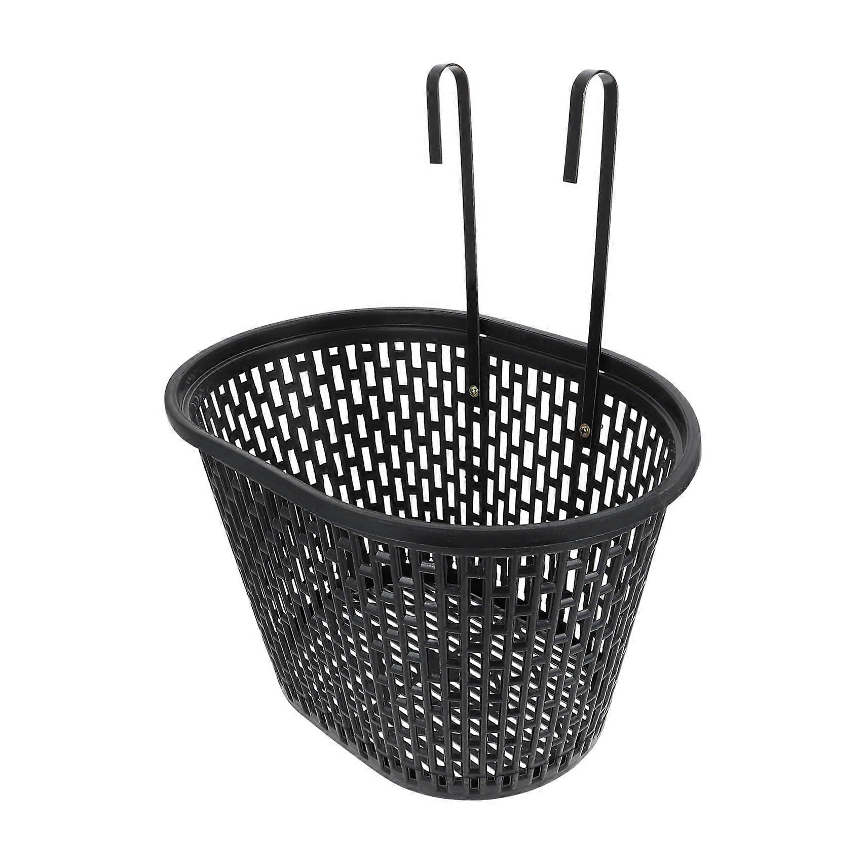 Stable Plastic Bike Basket Front Handlebar Carrier Hollowout Design Easy To Install Outdoor Use Cycling Storage