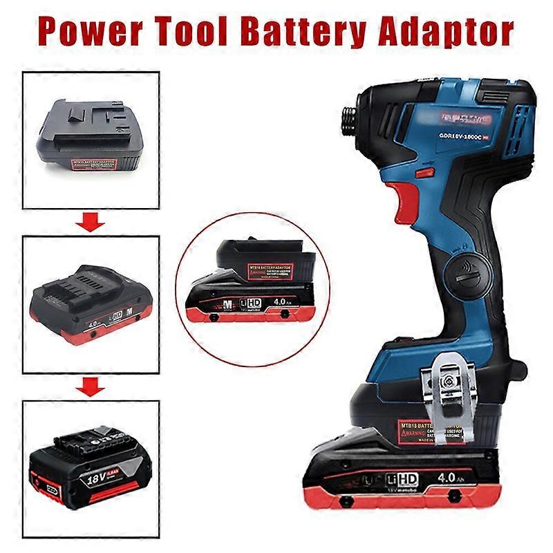 Battery Adapter for Metabo 18V Li-ion Convert To for Bosch 18V Power Tool Drill
