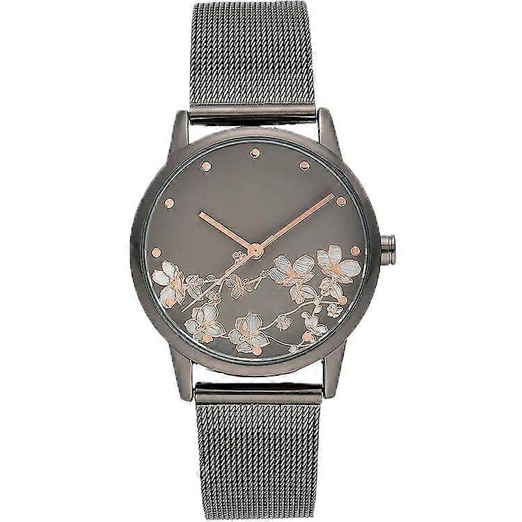 Women's Floral Dial Mesh Bracelet Watch