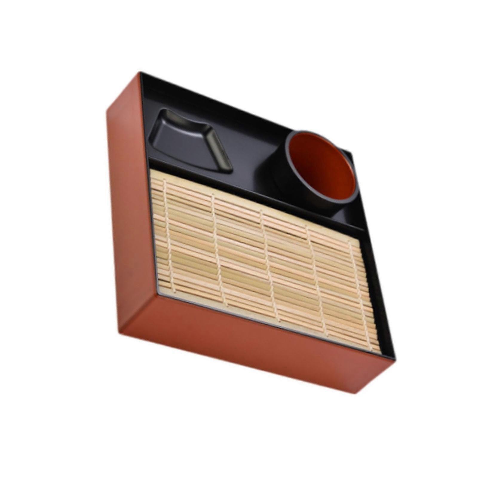 Efficient Plastic Cold Noodles Plate Set Traditional Japanese Style Dishes For Asian Cuisines And Home Entertaining  Red