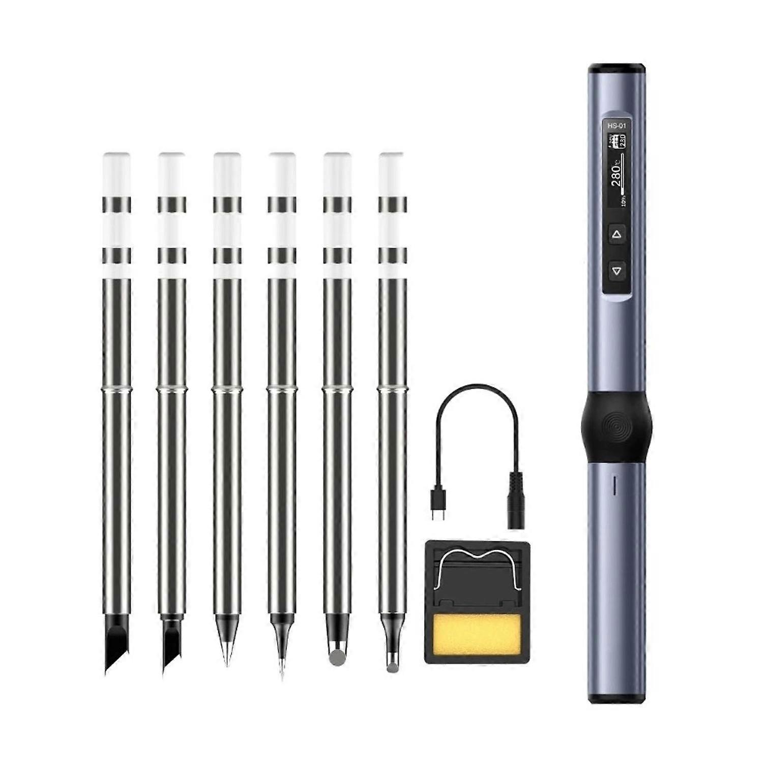 Electric Soldering Iron Kit Digital Display Temperature Adjustable Fast Heating Mini Soldering Iron 