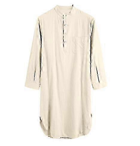 الرجال قميص نوم القطن مزيج كم طويل يا الرقبة لينة فضفاضة ملابس النوم ملابس النوم مريحة ملابس النوم المنزلية