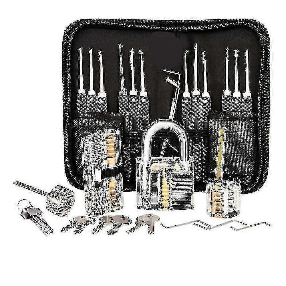 Lock Picking Kit, 25-piece Lock Picking Kit, Practice Tools With 3 Clear Locks_a