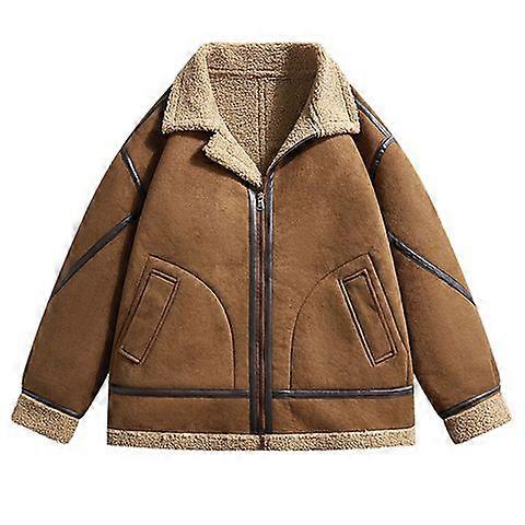 Newly launched, main-push suede fleece-lined men's autumn stand-up collar jacket, solid-color men's top