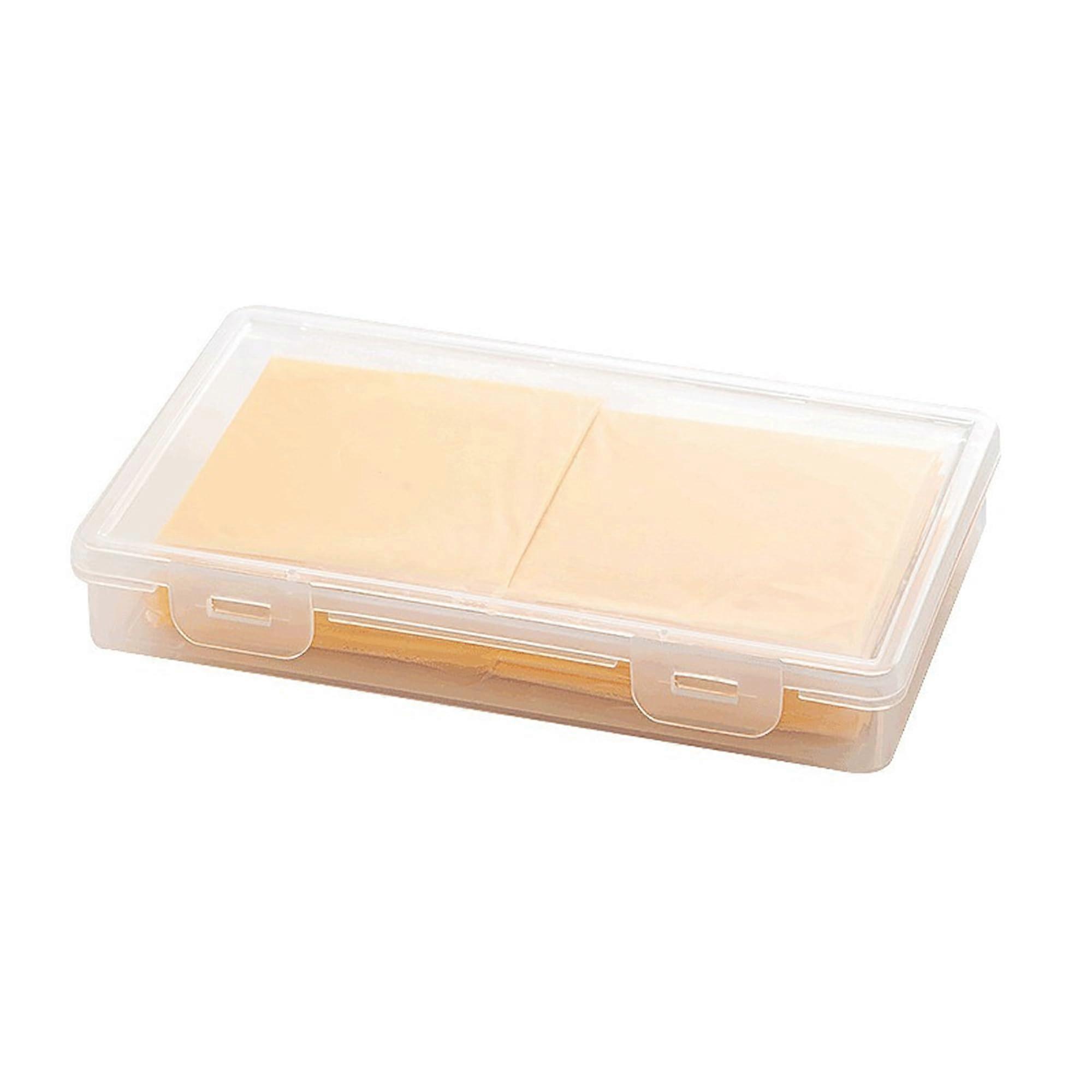 Cheese Slice Storage Container for Refrigerator with Clear Lid, Keeps Sliced or Shredded Cheese Fresh