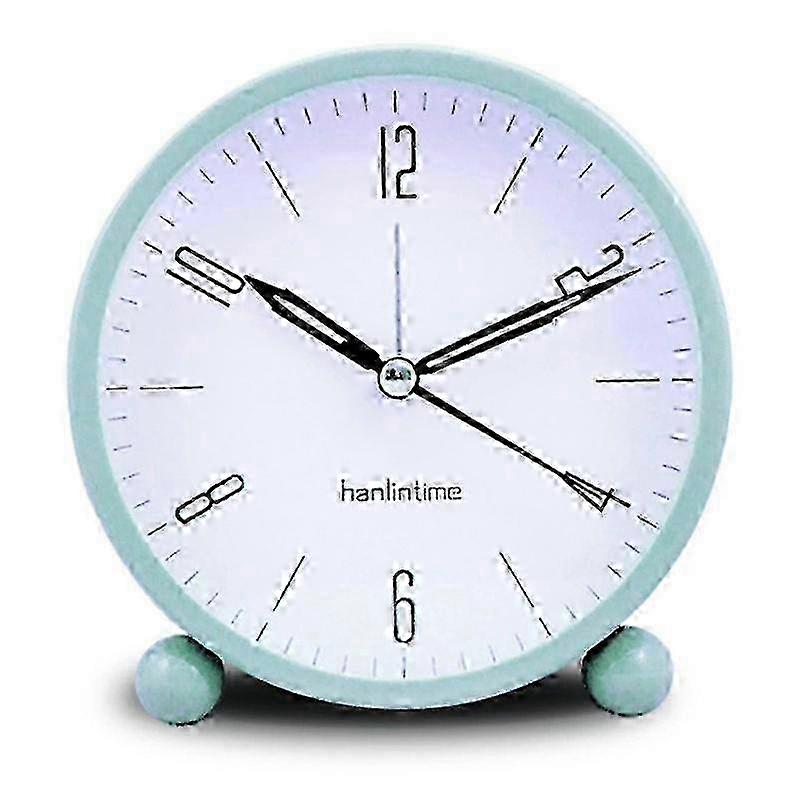 Silent Alarm Clock Non Ticking Analog Alarm Clocks Minimalistic Round Metal Light Alarm Clock