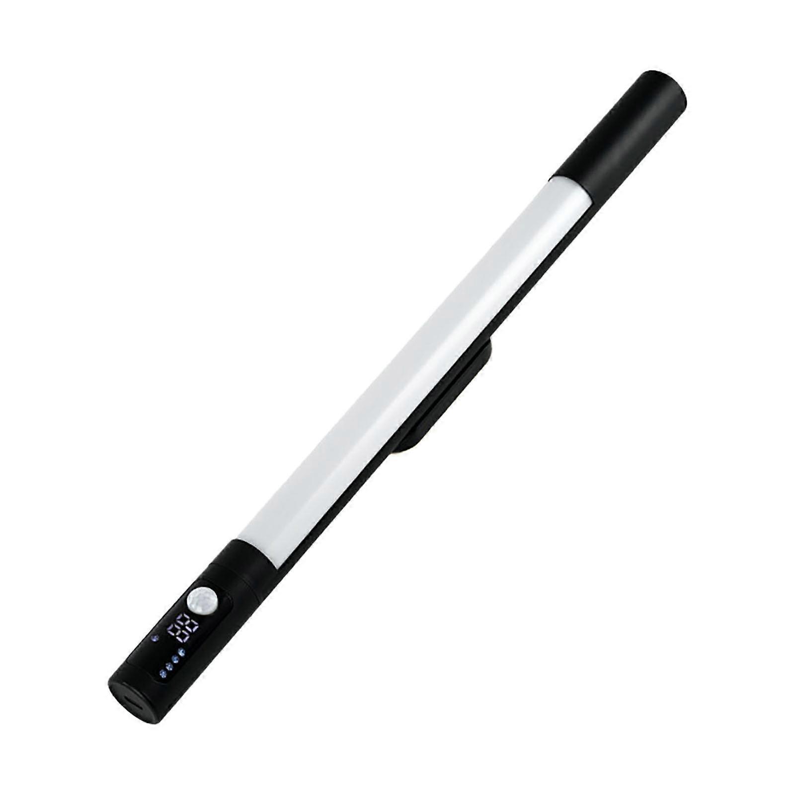 Wireless Motion Sensor Cabinet Light, USB Charging, Adjustable Angle, 3 Color Temperatures, Digital Display, Silver, Compatible with Closets,