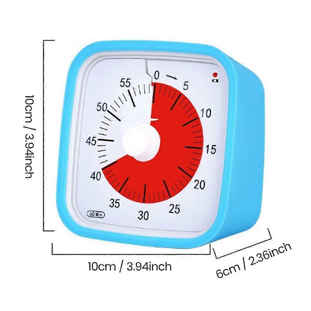VT01 60 Minute Visual Timer Silent Countdown Time Manager Drop-Proof Alarm Clock DIY Timer for Students Learning Tool
