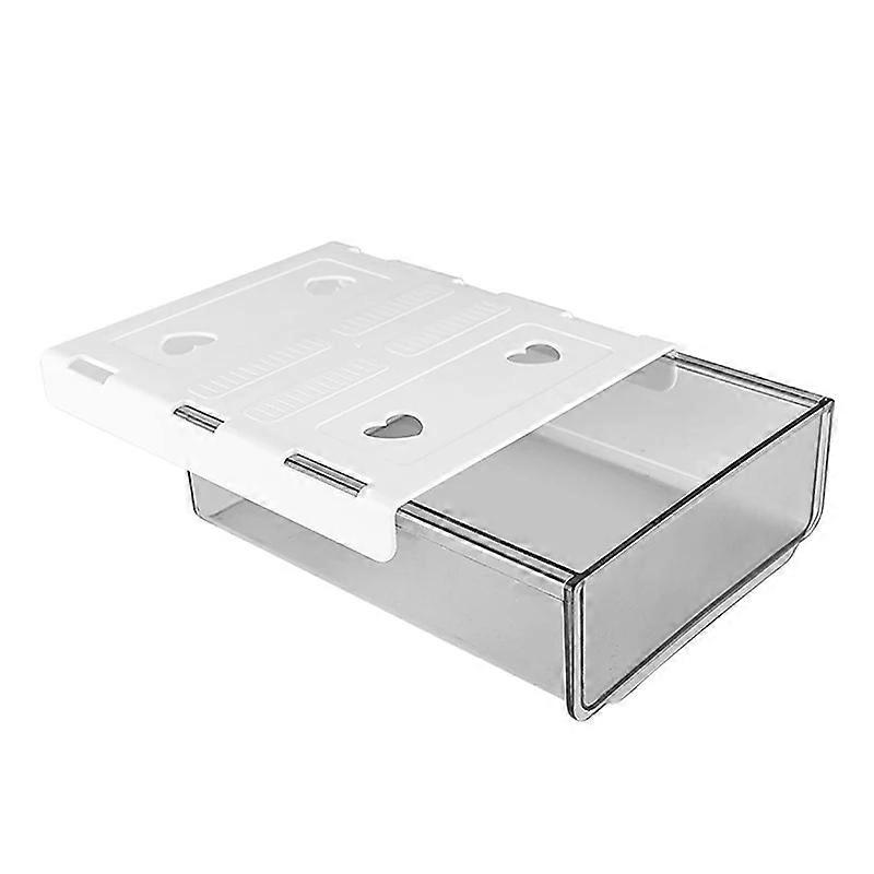 Invisible Under-Desk Drawer & Clear Storage - Easy Slide-Out Nail-Free Organizer for Office/Study Desk, Pencil/Tool/Certificates