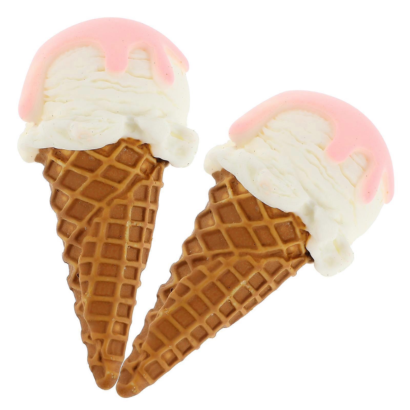 Realistic Ice Cream Prop for Store Display 2Pcs Resin Model