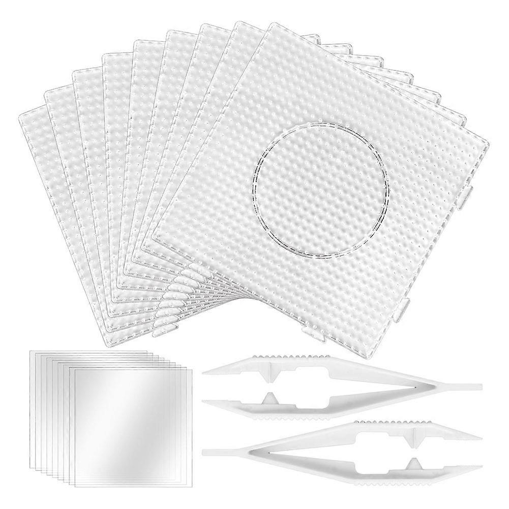 9 Pack Plastic 5mm Large Square Beads Nail Plates