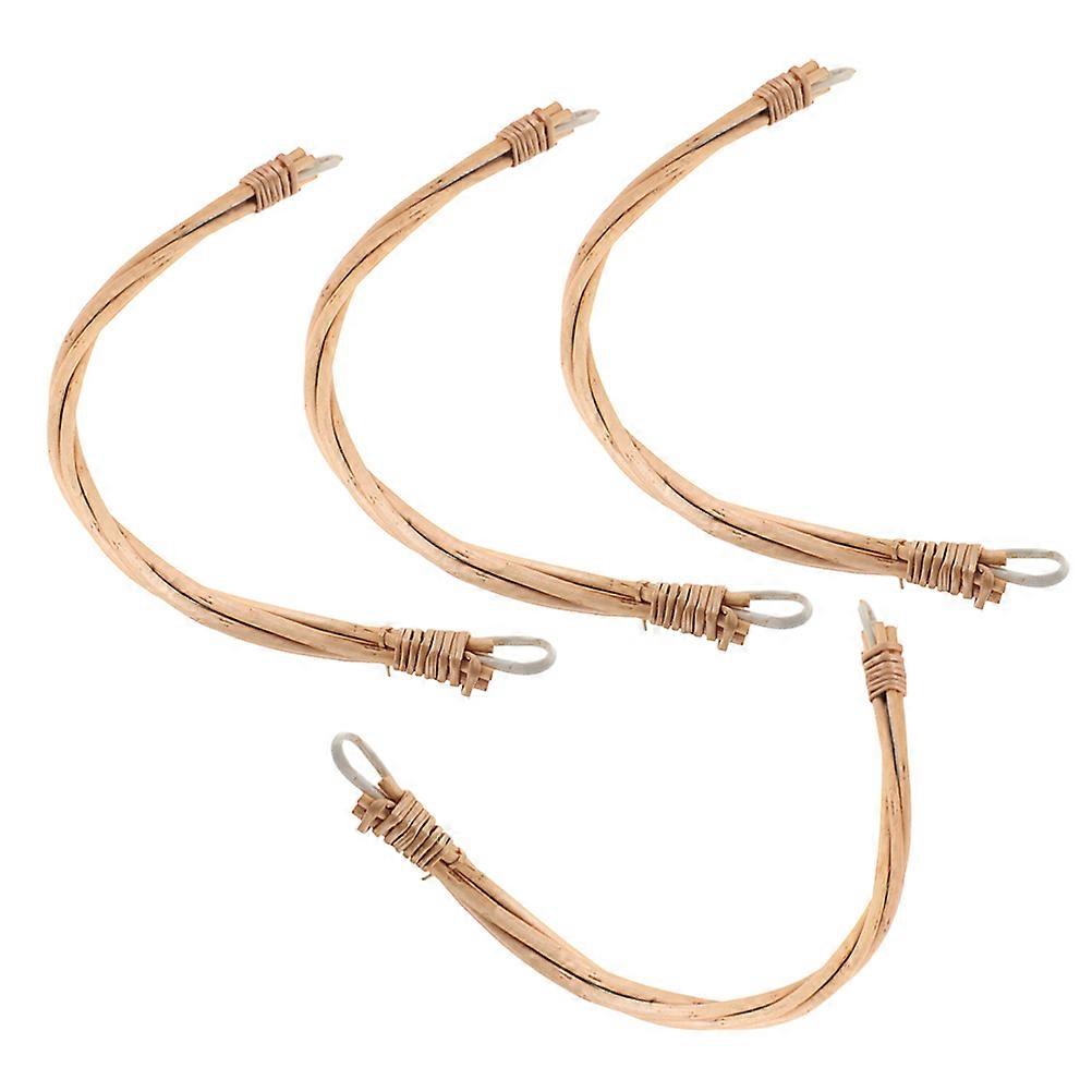 Woven Picnic Basket Handle Replacement with 4Pcs Rattan Replacement Handles