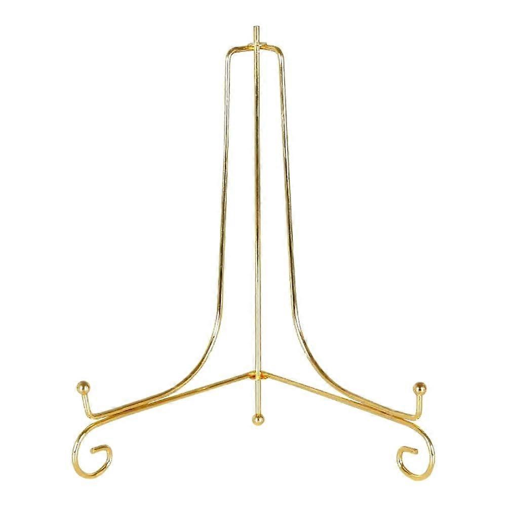 Gold Metal Display Stand Easel for Plates Books Photos, 15cm Stable Multipurpose Home Decor