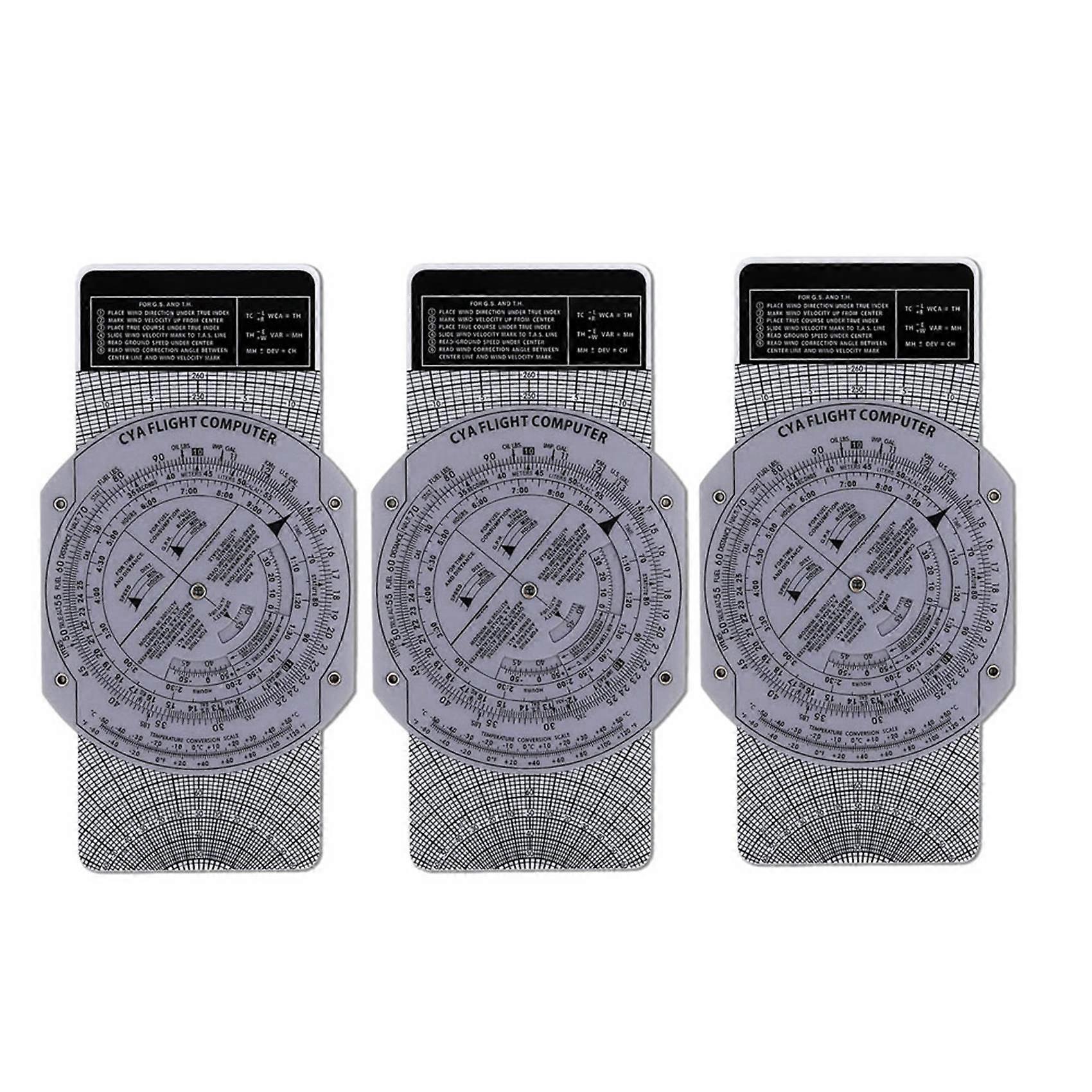 3X E6B Flight Computer Aviation Plotter Circular Slide Rule Used in Aviation Flight Training Pilot Training, Internships
