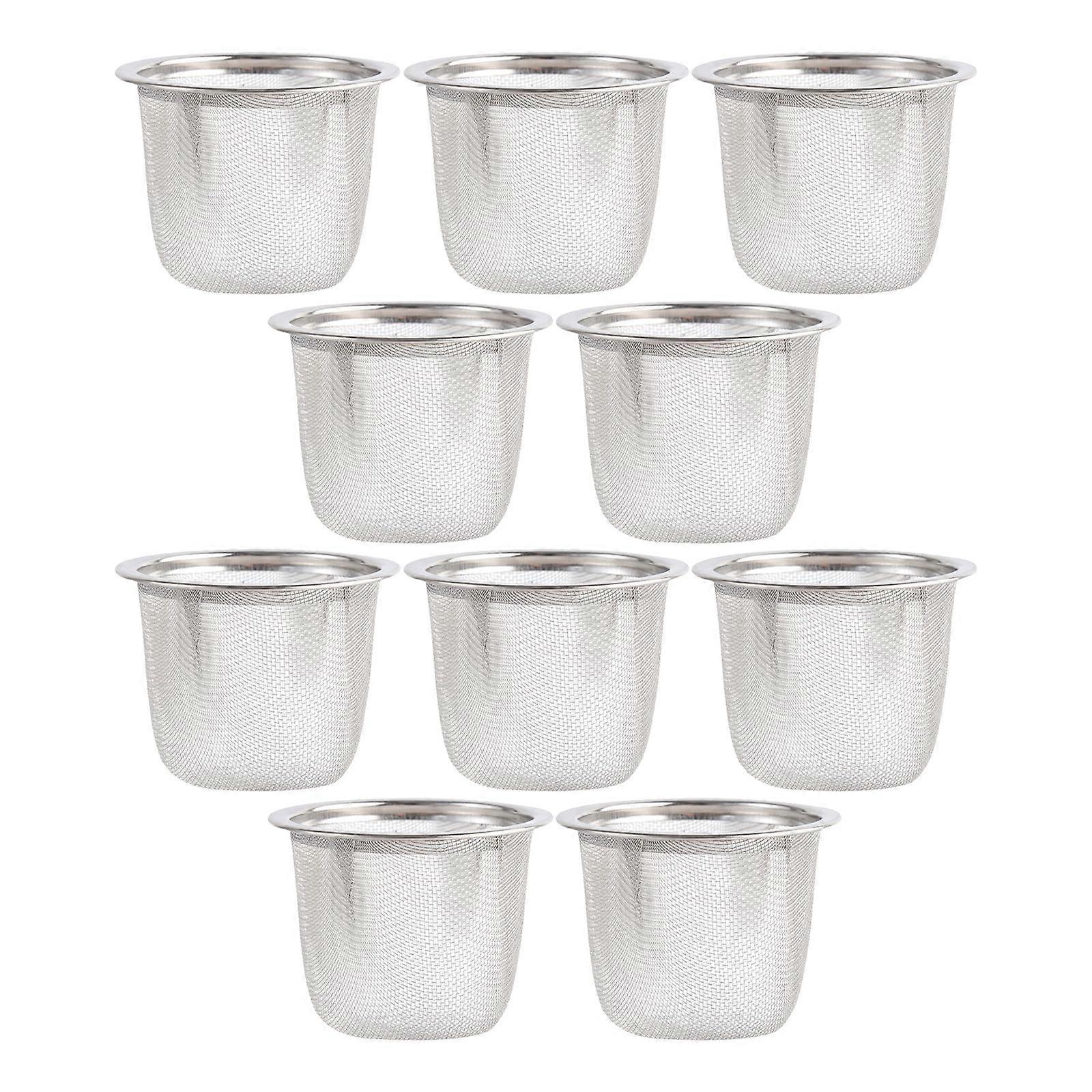 10Pcs Stainless Steel Tea Strainer Fine Mesh Infuser for Loose Leaf Tea  Temp Resistant Filter
