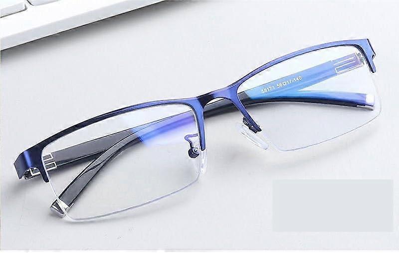 Blue Light Blocking Rectangular Reading Glasses for Men and Women with UV Protection +2.50 Blue