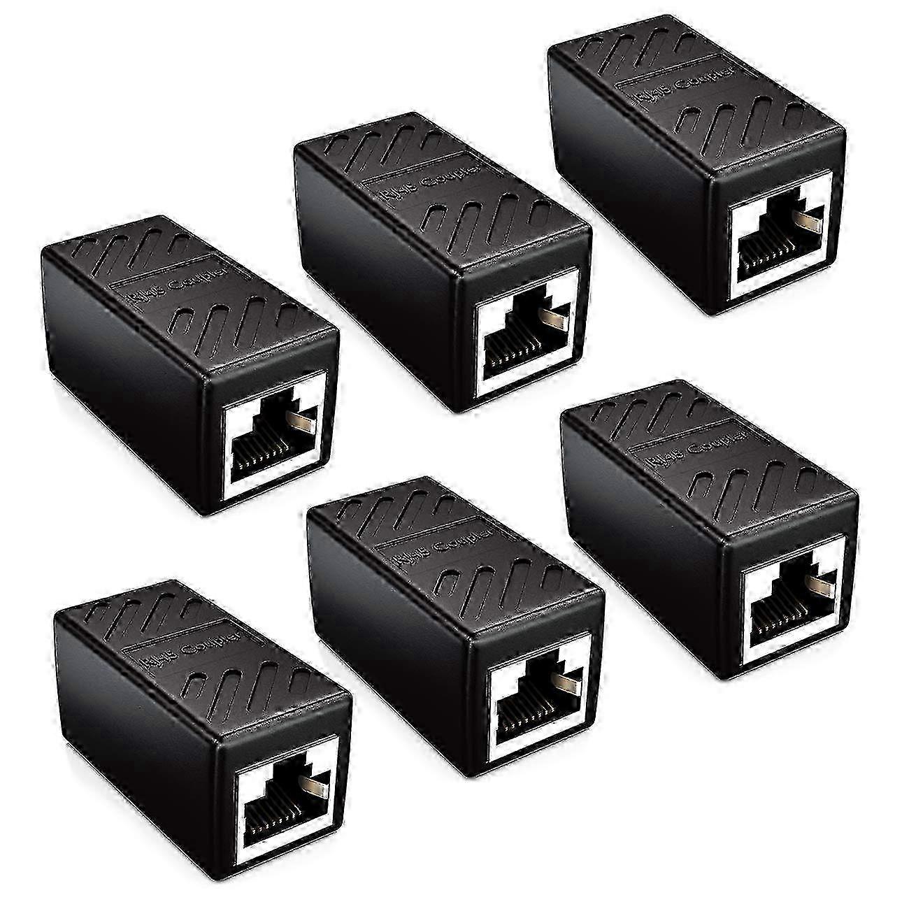 2025 Network Patch Cable Coupler Connector Ethernet Cable Shielded Modular Adapter 2x RJ45 Female Socket DSL LAN Black