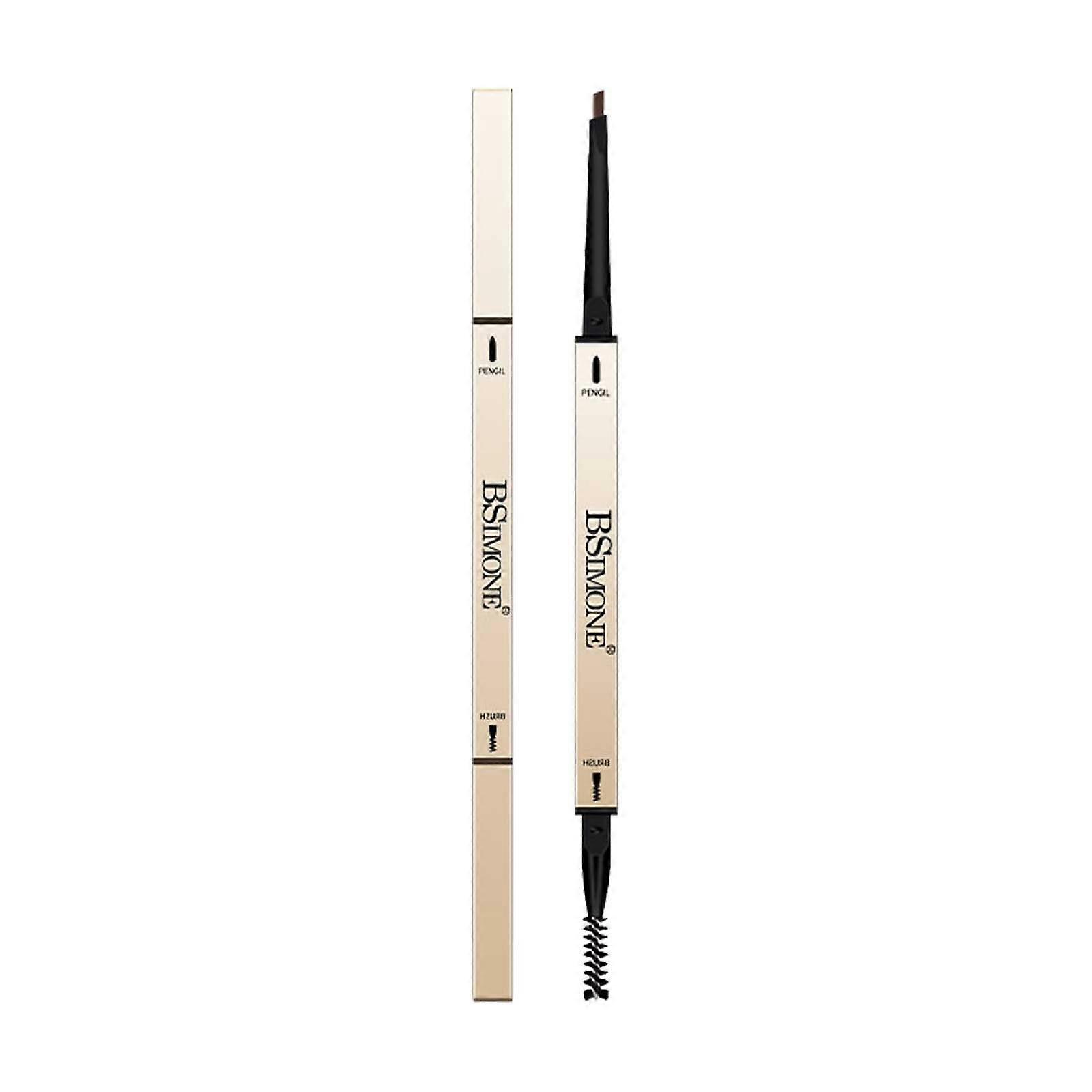Waterproof Eyebrow Pencil with Brush Dark Brown LongLasting DualEnded Triangular Tip