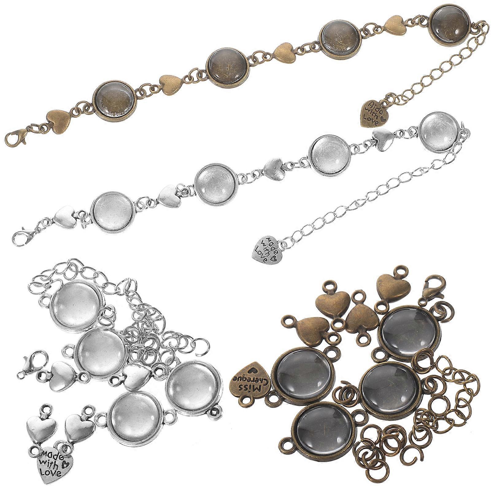 Bracelet Blank Bezel Settings for Jewelry Making 50Pcs Assorted