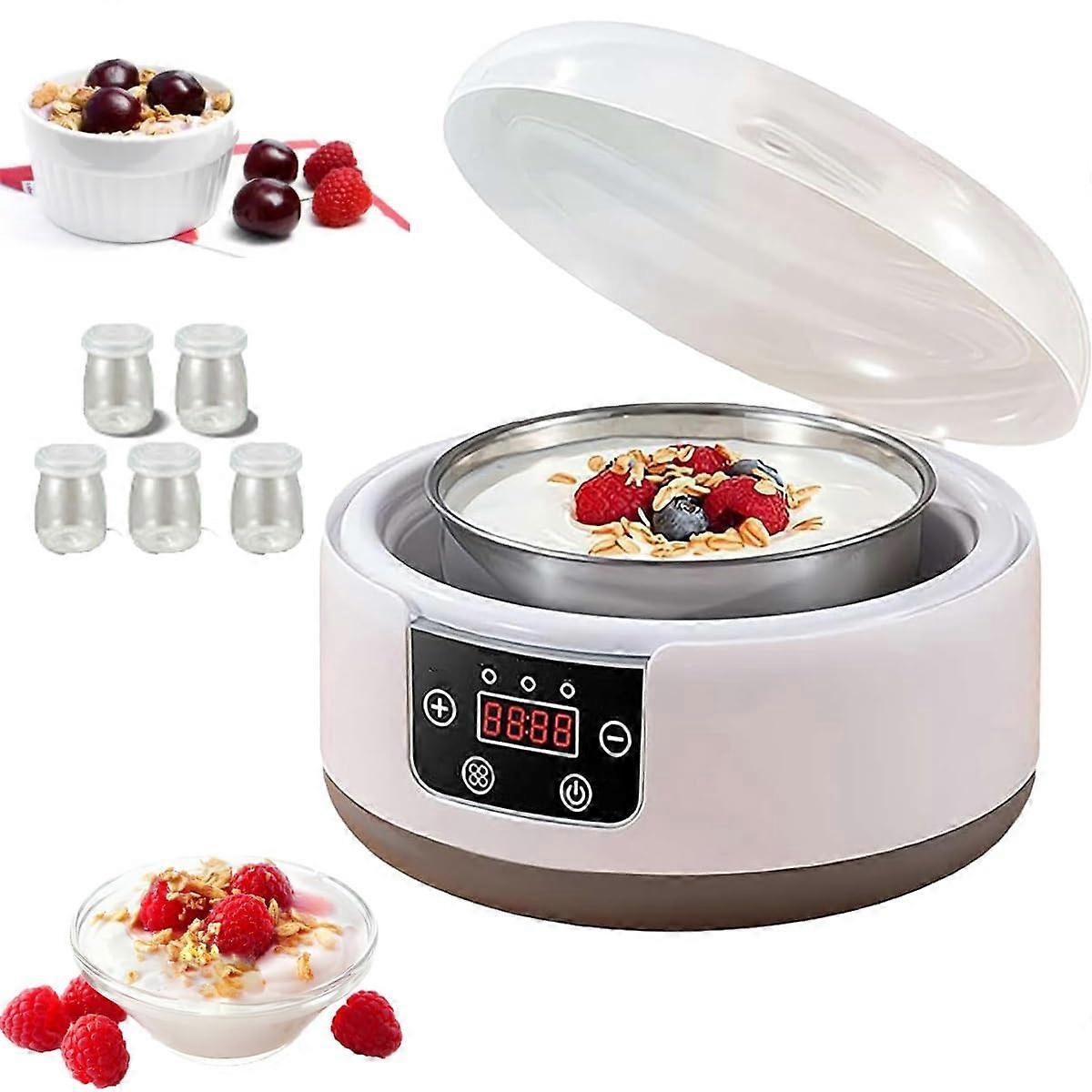 Electric Yogurt Maker with Temperature Control, LCD Display, 1200ML Large Capacity, 48H Operation