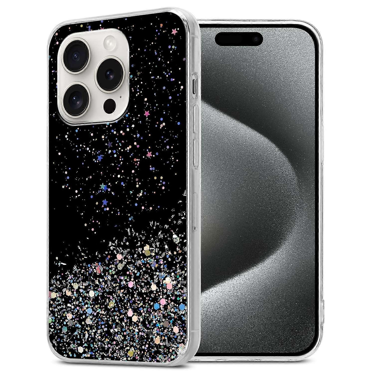 Case iPhone 15 PRO MAX Protective Case TPU - Transparent with Glitter