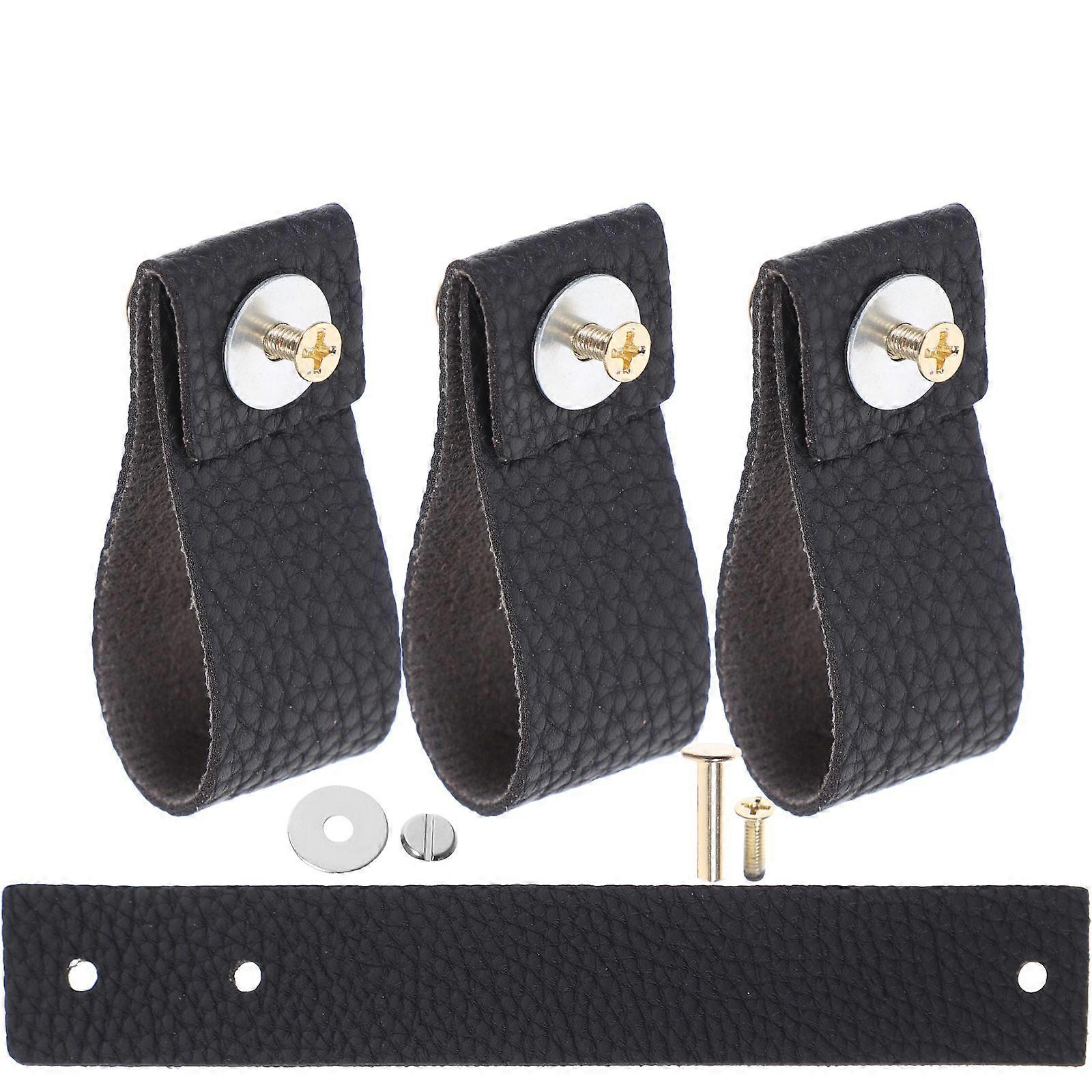 4pcs Leather Drawer Pulls Drawer Knobs Dresser Knobs Cabinet and Furniture Knobs