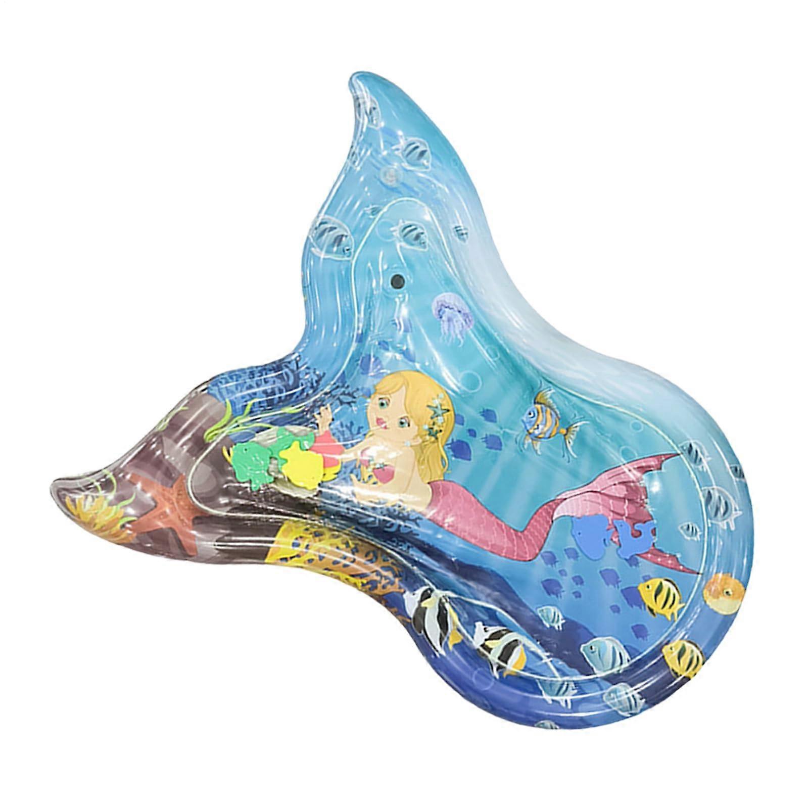 Inflatable Water Play Mat with Interactive Sensor, Fish Design Splash Pad for Toddlers and Pets