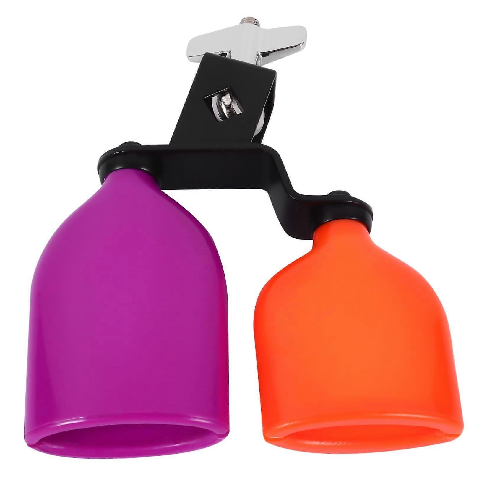 Cowbell Set Double Mounted Dual Tone with Stable Metal Bracket for Drum Kit Percussion