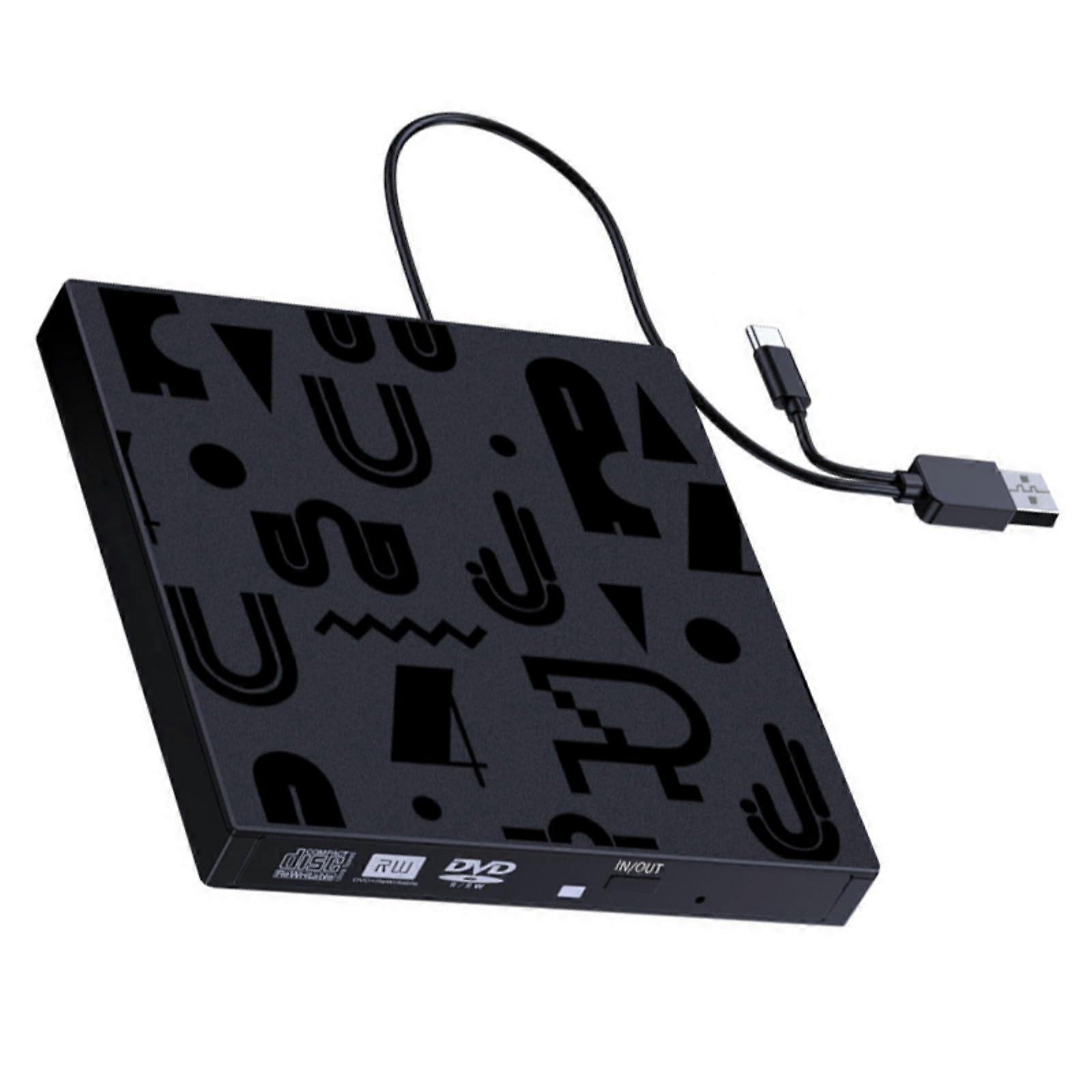 External DVD Drive USBC CD/DVD Burner with Speed Dual Interface for Laptop PlugandPlay