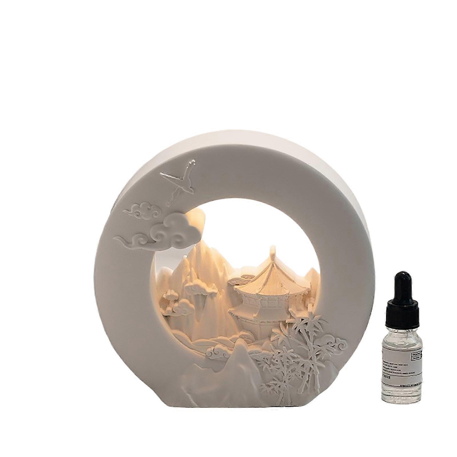 Essential Oil Diffuser Snow Mountain Lamp, USB Rechargeable Aromatherapy Night Light with 3 Modes