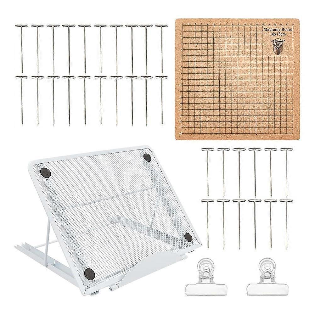 7x7 Inch Macrame Panel and Metal Adjustable Bracket,Double Sided Mesh Macrame Project Panel for Braided Cord