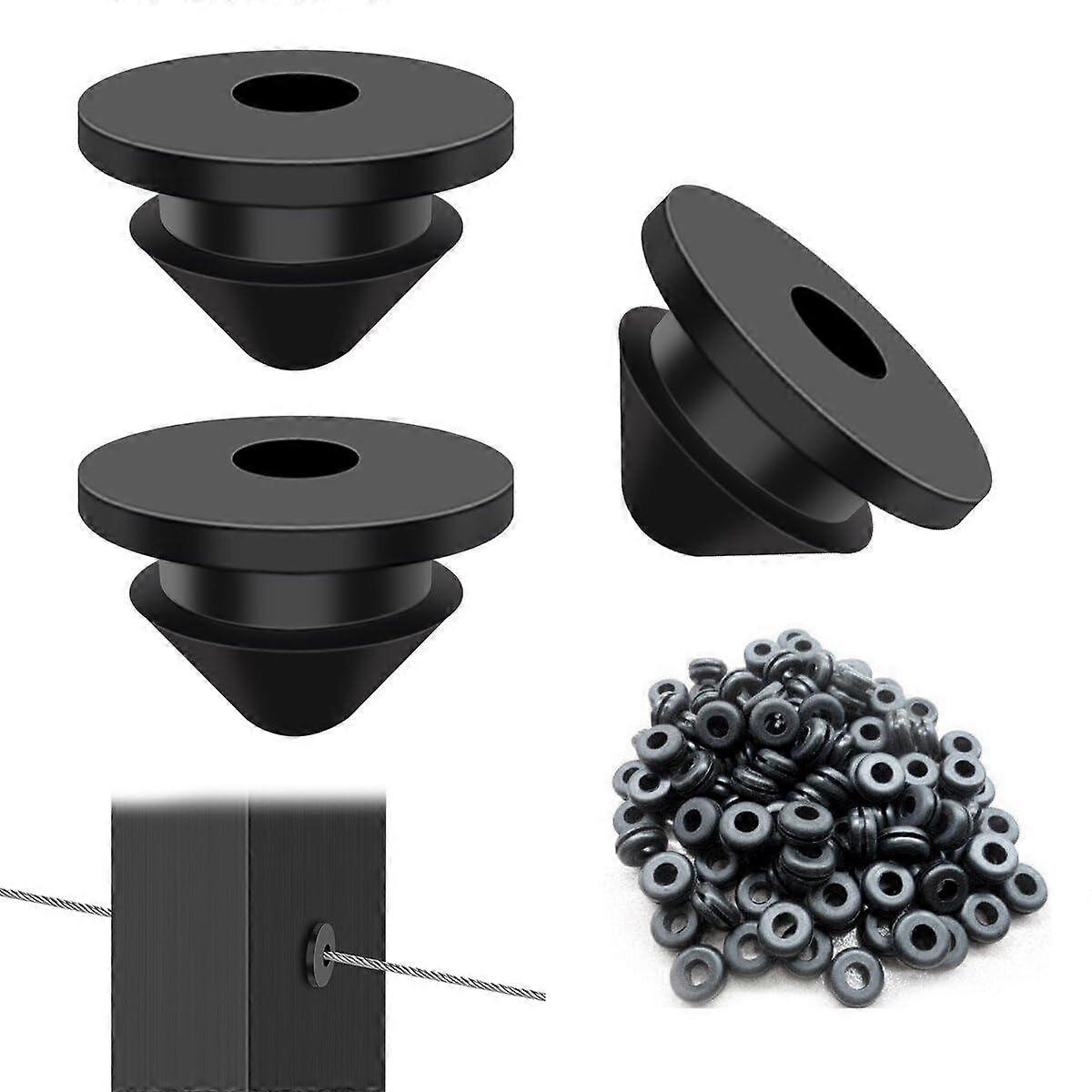 300Pack Cable Railing Rubber Grommets,Black 1/8" Cable Railing Kit Protector