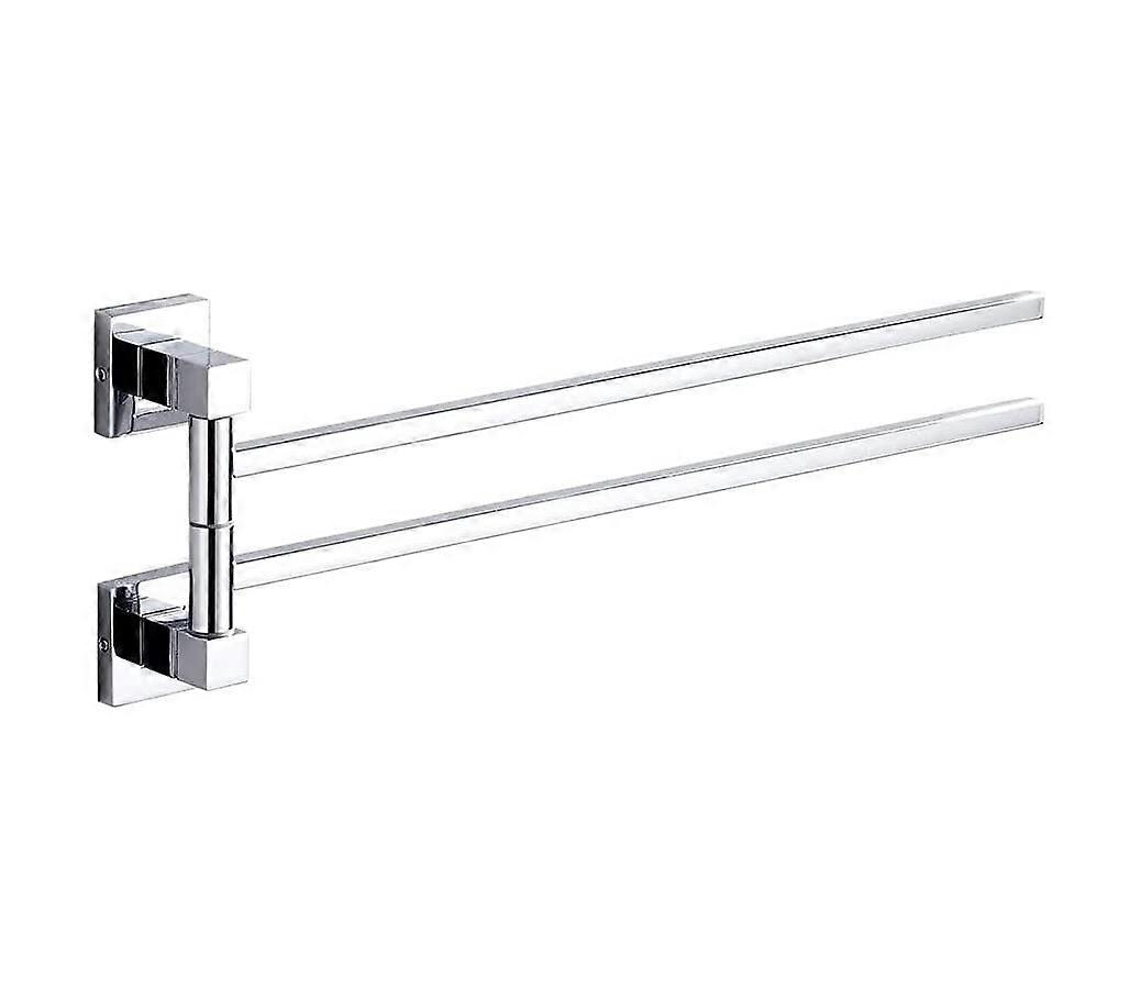 Wall Mounted Swivel Towel Rack with Foldable Space Saving Design for Bathroom and Kitchen