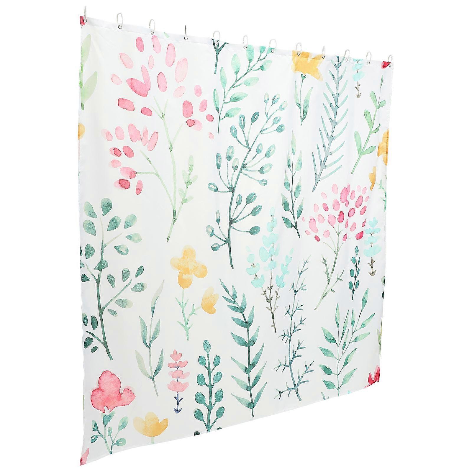 Bathroom Curtain Polyester Shower Curtain for Decor Bath 4Pcs Pack