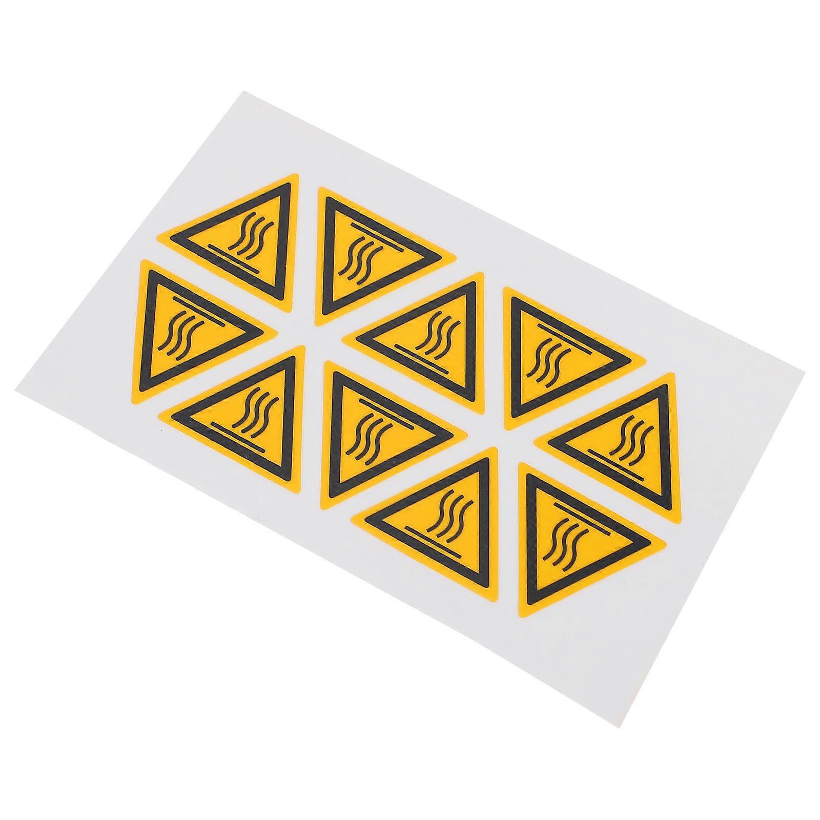 Caution High Temperature Equipment Warning Decal Sticker 10Pcs Pack