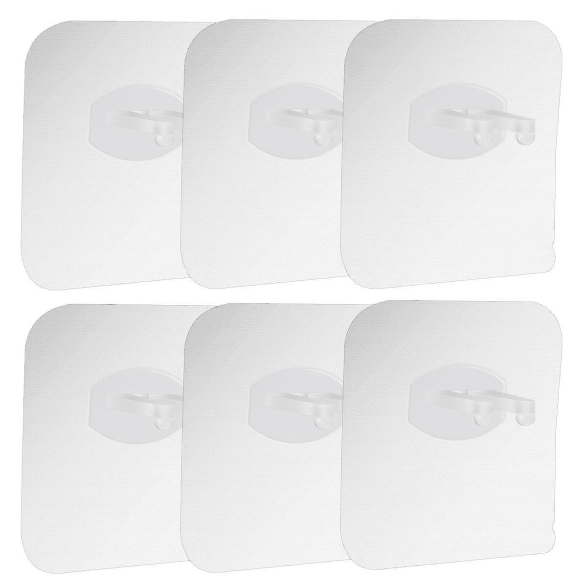 Self Adhesive Toothbrush Holder Plastic for Holding 6Pcs Multi-Functional Hooks