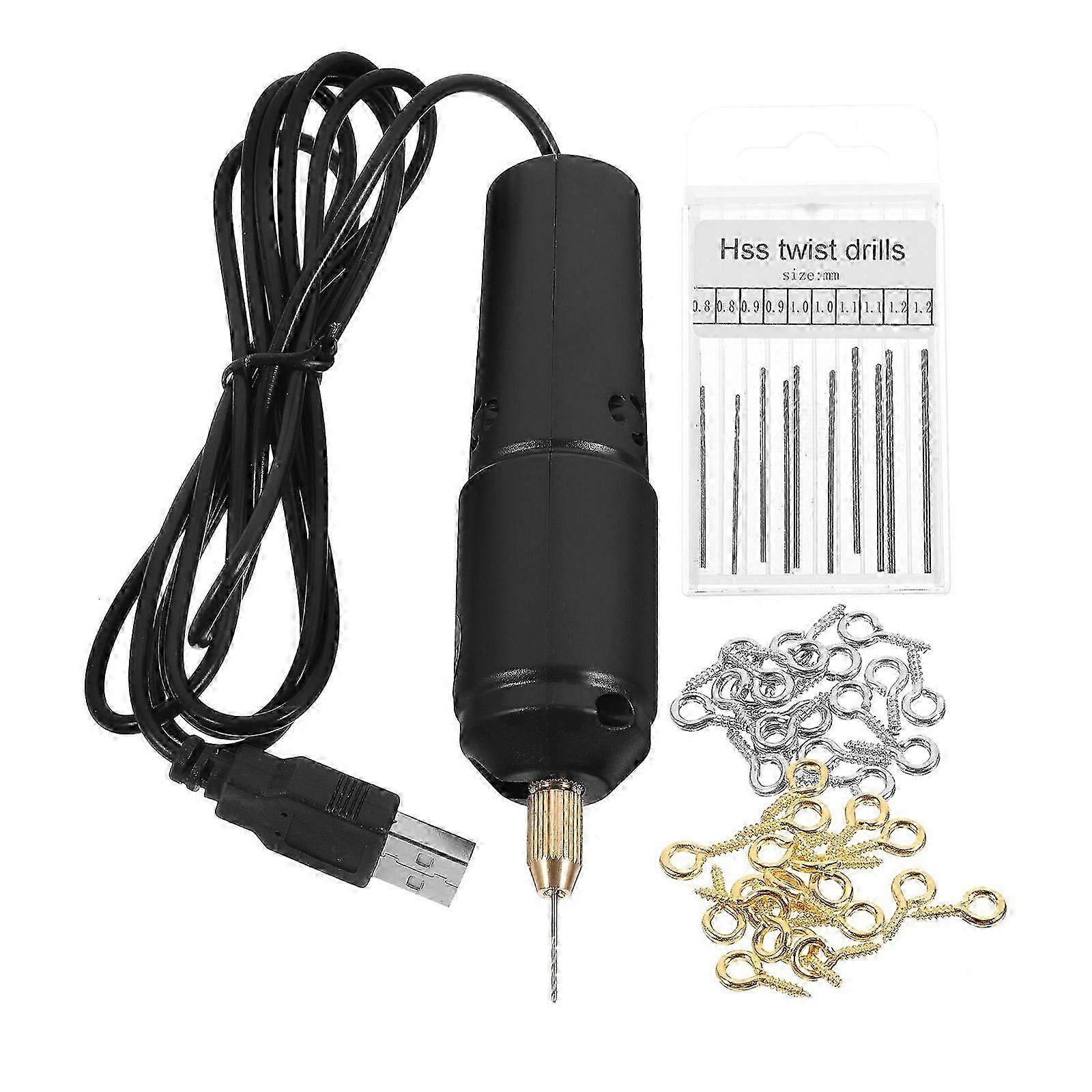 1 Set Practical and Efficient USB Charging Electric Hand Drill Mini Sized