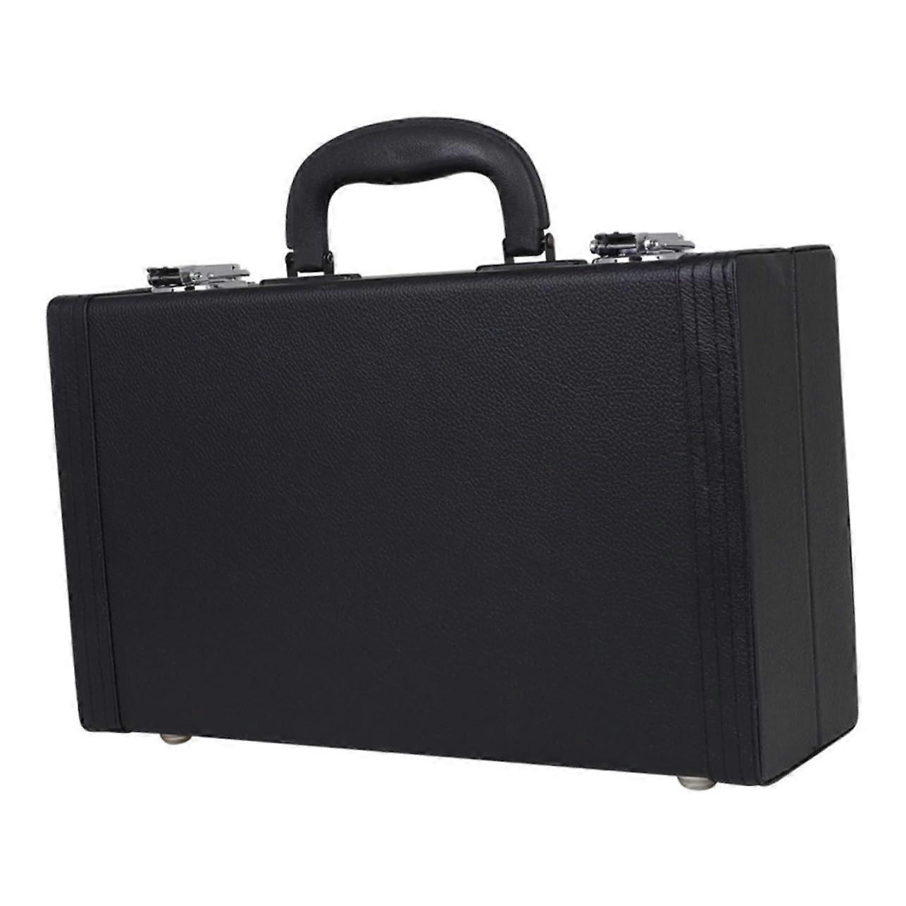 Hard Shell Padded Leather Clarinet Carrying Case with Secure Lock and DustReducing Bottom Nails