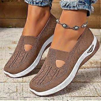 Mocassini classici casual da donna, modello slip-on, scarpe basse versatili per un look business casual e per il fine settimana. Caffè 38