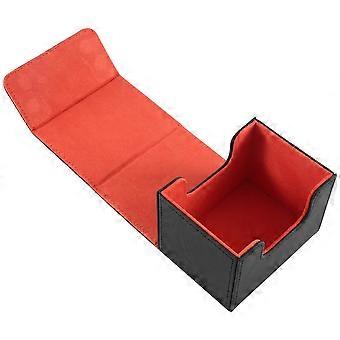 Trading Card Deck Box with Large Capacity and Protective Design, Orange Card Storage Organizer for 100 Cards