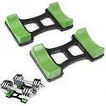 2-piece barbell stand, support frame for home, gym 20x10cm (green)